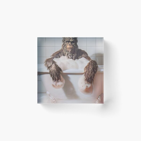 Item preview, Sasquatch Taking a Bath, Cute Bathroom Decor designed and sold by CheekyAnimalz.