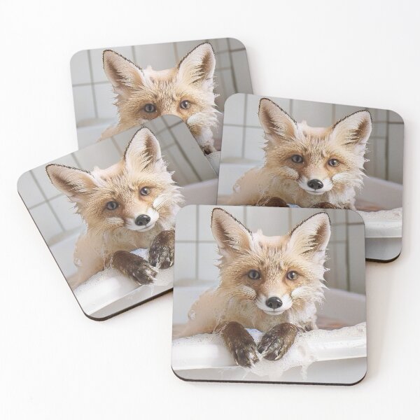 Item preview, Fox Taking a Bath, Cute Bathroom Decor designed and sold by CheekyAnimalz.