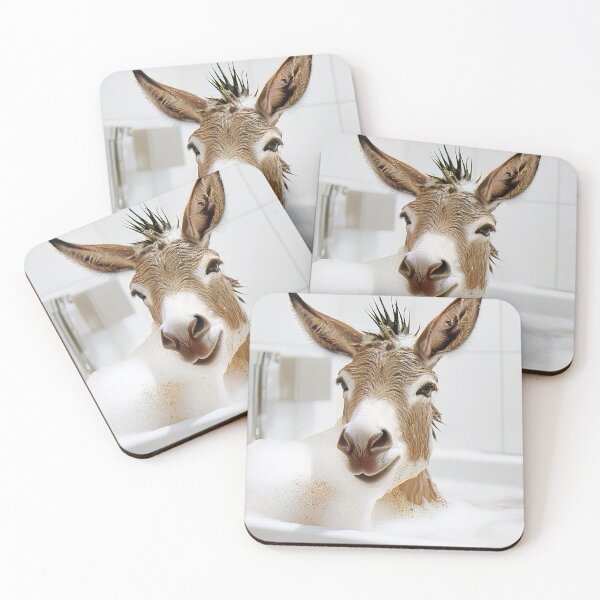 Item preview, Donkey Taking a Bath, Cute Bathroom Decor designed and sold by CheekyAnimalz.