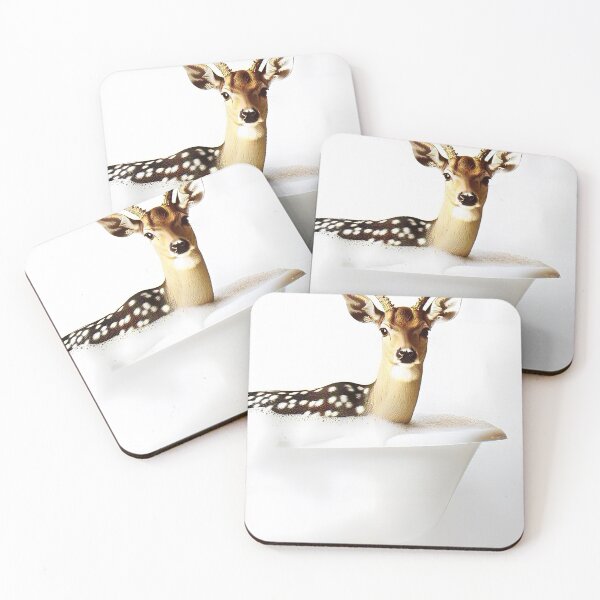 Item preview, Deer Taking a Bath, Cute Bathroom Decor designed and sold by CheekyAnimalz.