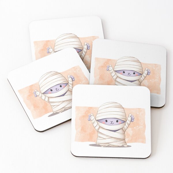 Item preview, Cute Cartoon Mummy Character Wrapped in Cloth with Pastel Background designed and sold by KanDa-Shop.