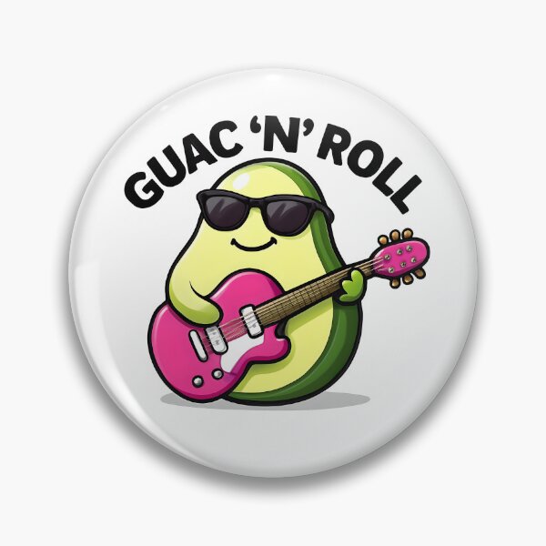 Item preview, Cool Avocado Playing Guitar with Guac 'n' Roll Text designed and sold by Mapplefords.