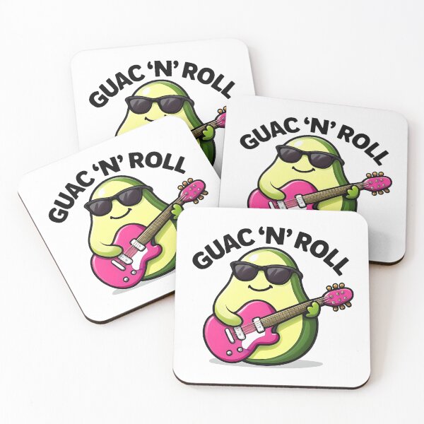 Item preview, Cool Avocado Playing Guitar with Guac 'n' Roll Text designed and sold by Mapplefords.