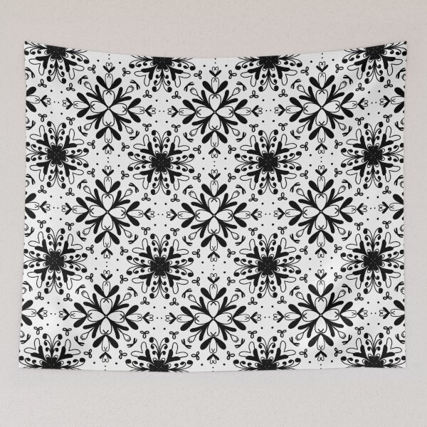 Item preview, BW Flora – Classic Black & White Floral Mandala designed and sold by Preeyanc.