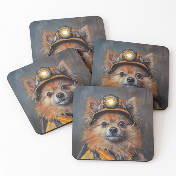 Item preview, Pomeranian Dog Dressed as a Welsh Miner – Cute Whimsical Dog Art designed and sold by baggycatsworld.