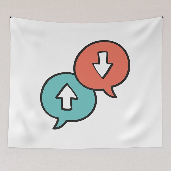 Item preview, Up and down marks sign in speech bubble designed and sold by KasTanDesign.