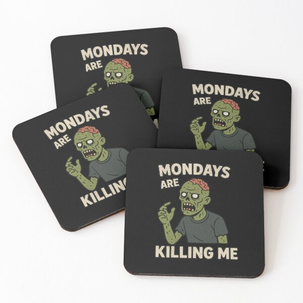 Item preview, Mondays Are Killing Me – Halloween Zombie Illustration designed and sold by KamilKfoon.