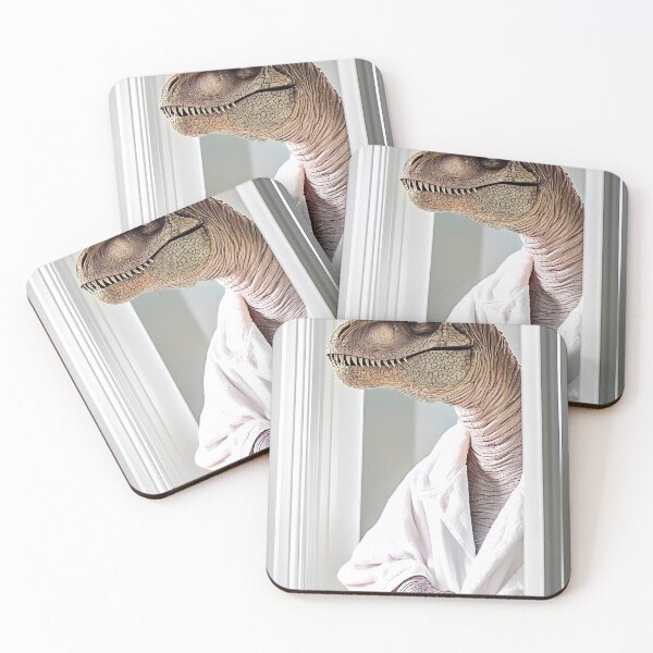 Item preview, T-Rex Wearing a Bathrobe, Cute Bathroom Wall Art designed and sold by CheekyAnimalz.