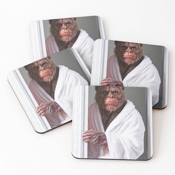 Item preview, Sasquatch Wearing a Bathrobe, Cute Bathroom Wall Art designed and sold by CheekyAnimalz.