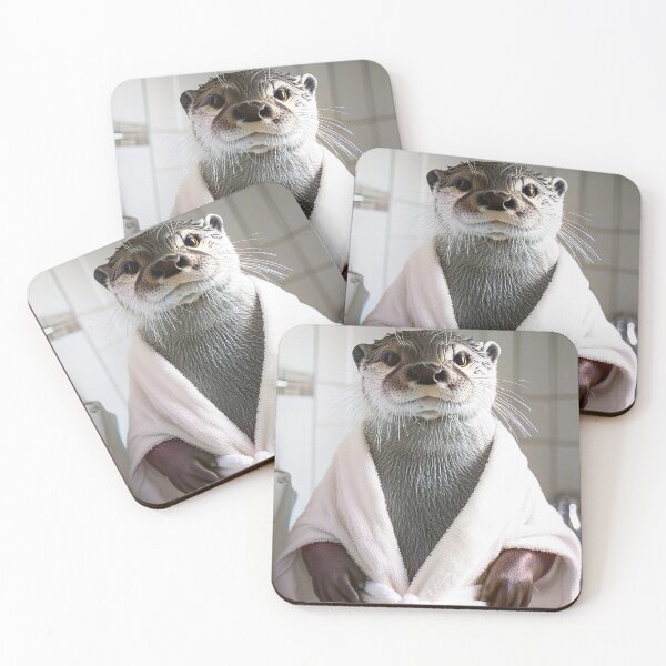 Item preview, Otter Wearing a Bathrobe, Cute Bathroom Wall Art designed and sold by CheekyAnimalz.