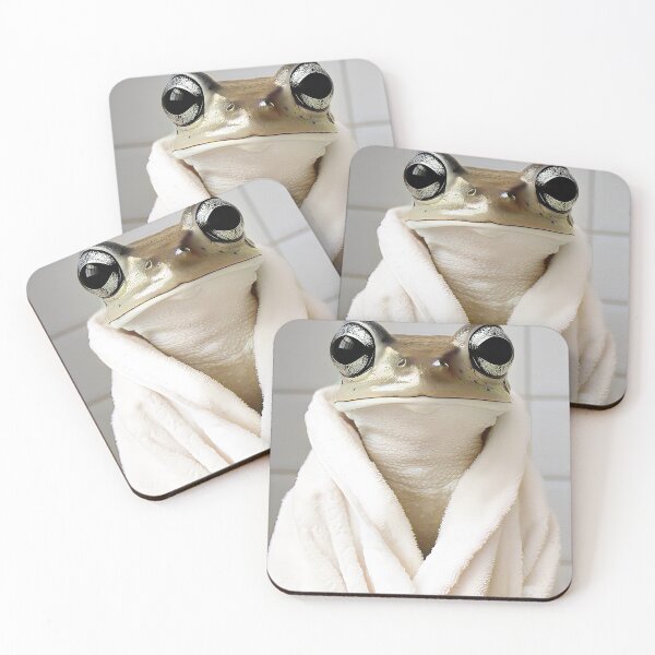 Item preview, Frog Wearing a Bathrobe, Cute Bathroom Wall Art designed and sold by CheekyAnimalz.
