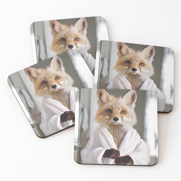 Item preview, Fox Wearing a Bathrobe, Cute Bathroom Wall Art designed and sold by CheekyAnimalz.