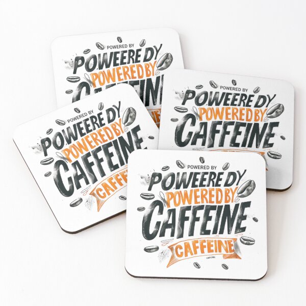 Item preview, Powered by Caffeine – Unique Coffee Design designed and sold by AlexLineArt.
