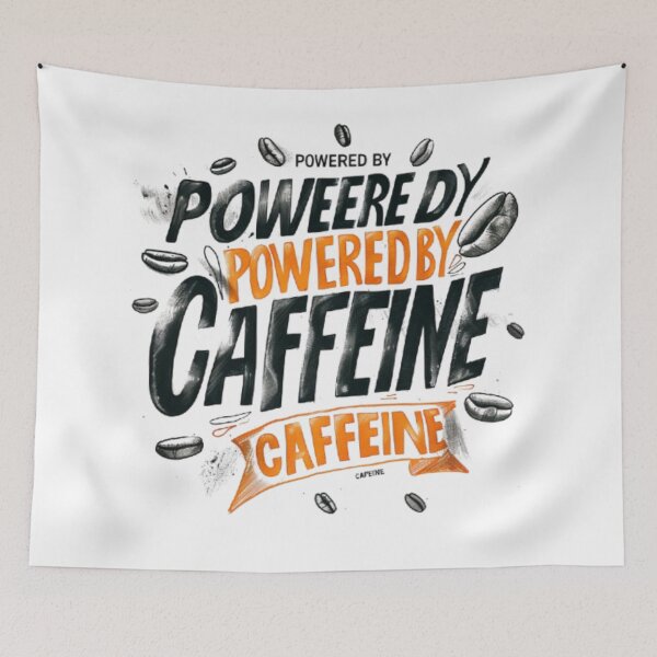 Item preview, Powered by Caffeine – Unique Coffee Design designed and sold by AlexLineArt.