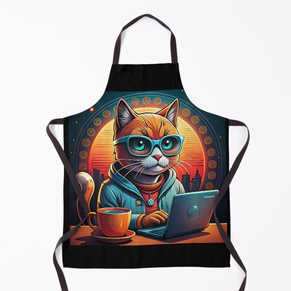 Item preview, I are programmer - Cool Programmer Hacker Cat Drinking Coffee, Coding, Geek Retro Vintage Style  designed and sold by The Velvet Vault.