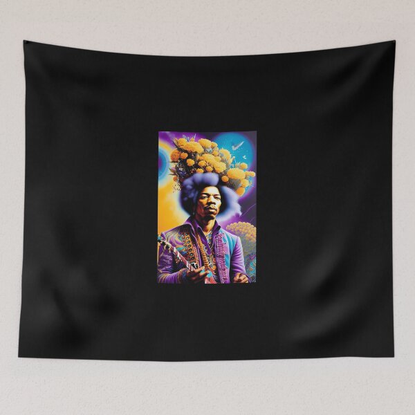 Aperçu de l'œuvre Art violet psychédélique et cool inspiré de Jimi Hendrix créée et vendue par CoralieSylva.