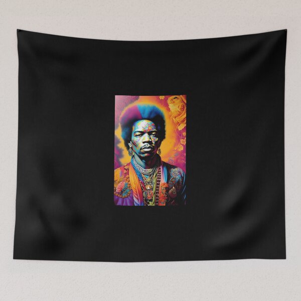 Aperçu de l'œuvre Art psychédélique vintage inspiré de Jimi Hendrix créée et vendue par CoralieSylva.