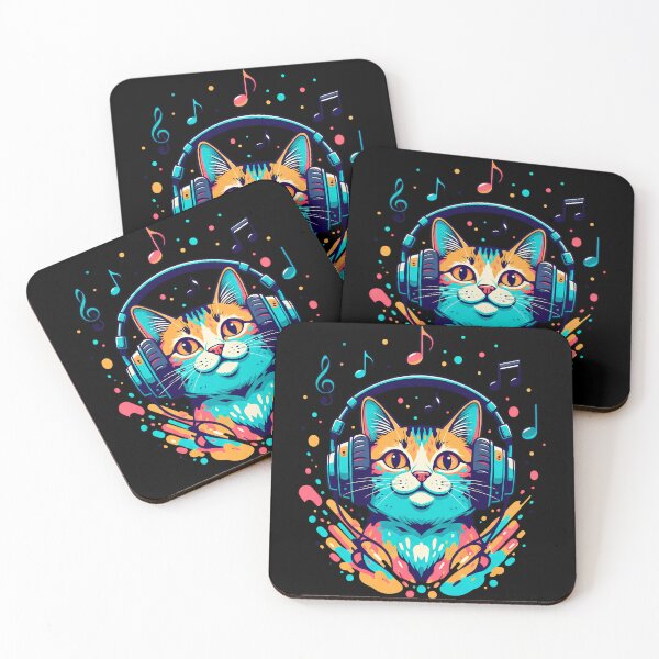 Item preview, Groovy Headphone Cat designed and sold by ChrisButler.