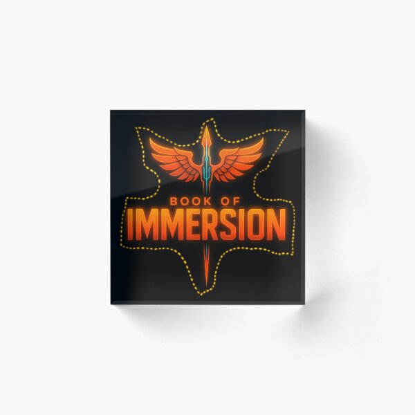 Book of Immersion Orange Patch Logo Art Acrylic Block