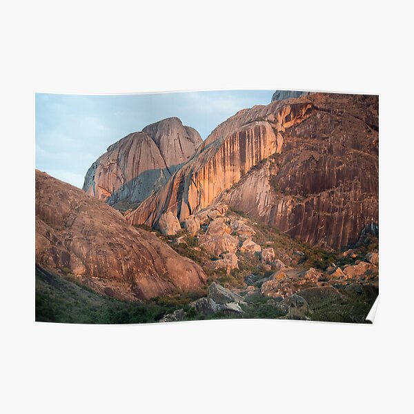 Sunset on Madagascar mountains Poster