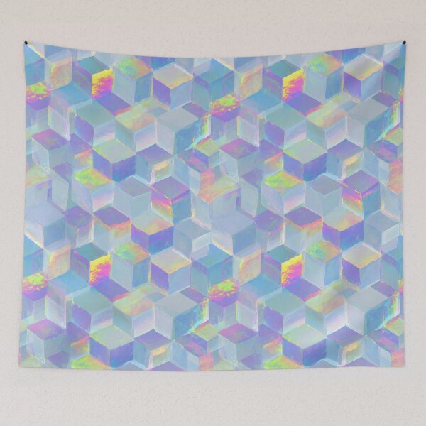 Item preview, Holographic 3D Cubes Pattern designed and sold by Prismatect.