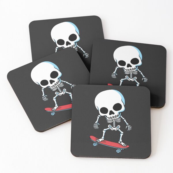Item preview, Funny Chibi Skeleton Skater Halloween Cute Spooky Skateboard Skeleton Design designed and sold by ColorSplash123.