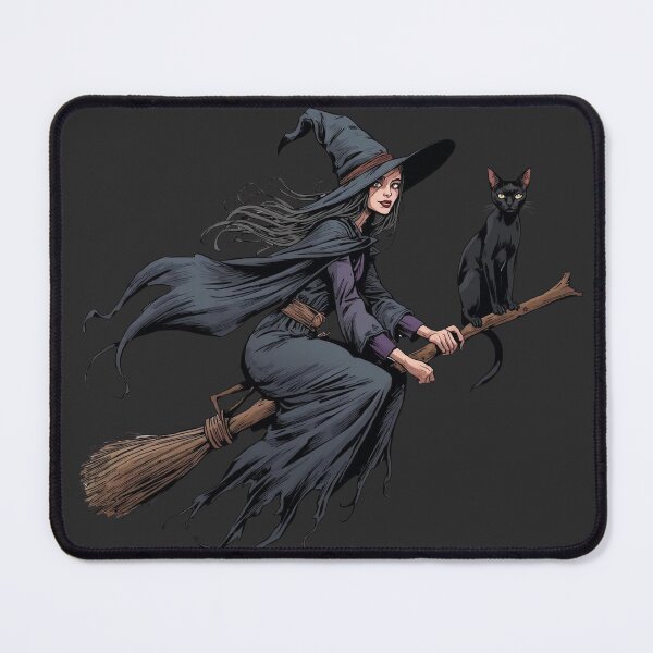 Item preview, Witch With a Broom and a Cat designed and sold by Pivi's Design.