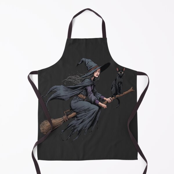 Item preview, Witch With a Broom and a Cat designed and sold by Pivi's Design.