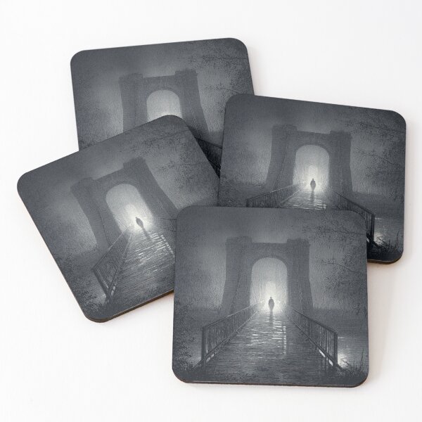Item preview, Alone on the Bridge – Dark Noir Artwork designed and sold by AlexLineArt.