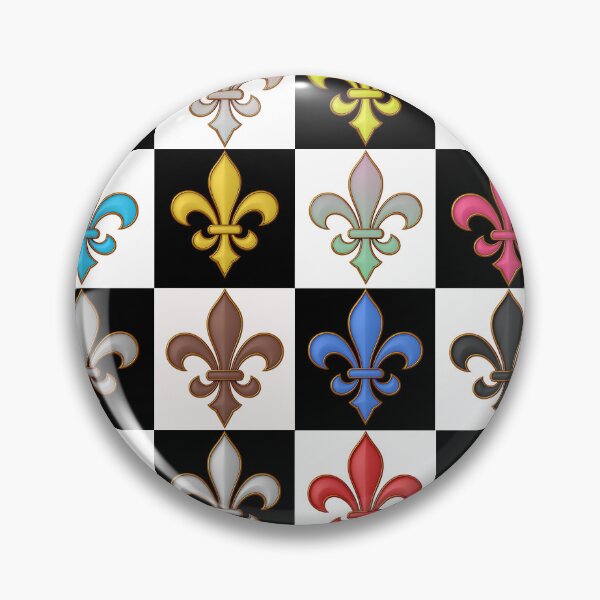 Item preview, Multicolored Checkered Fleur-de-lis Pattern Design designed and sold by PatternTitan.