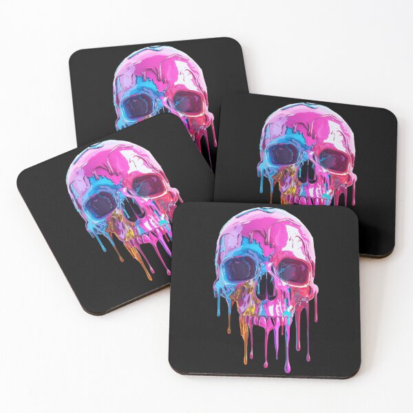 Item preview, 3D Neon Dripping Skull | Psychedelic Pop Art High-Res 300DPI   designed and sold by WHITE FLAME PRINTS.