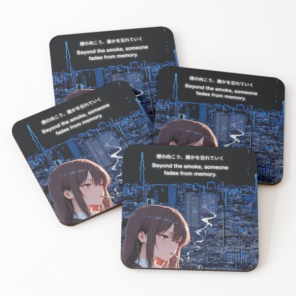 Item preview, Beyond the smoke, someone fades from memory - Japanese Aesthetic Sad Anime Otaku Girl in Tokyo designed and sold by JapanPopArt.