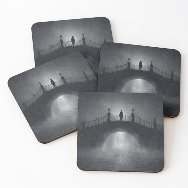 Item preview, The Stranger on the Bridge – Gothic Noir Scene designed and sold by AlexLineArt.