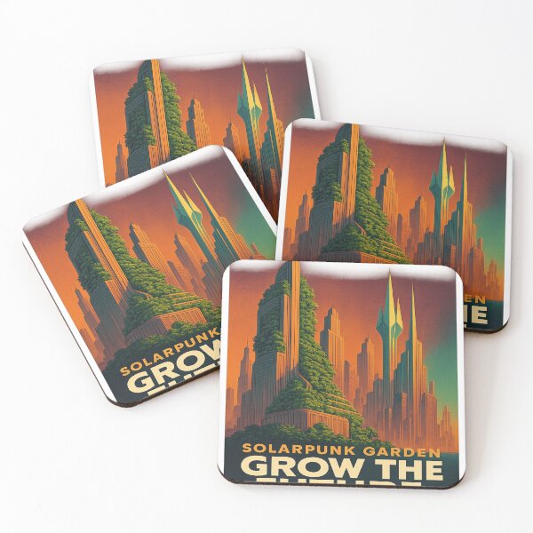 Item preview, Solarpunk Garden – Vintage 1970s Sci‑Fi Utopian City Poster designed and sold by Trendiihub.