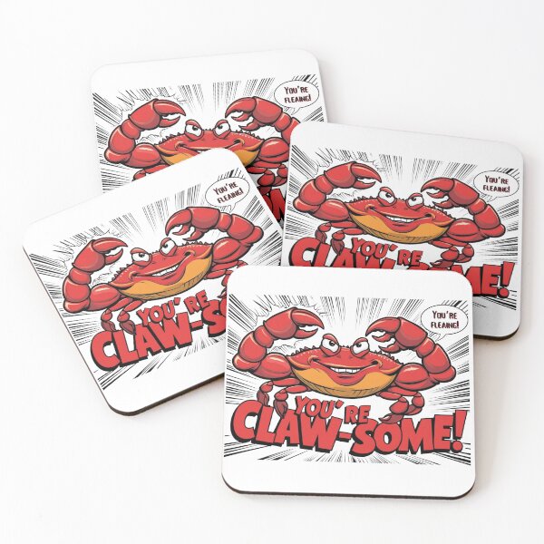 Item preview, You’re Claw-some – Funny Crab Cartoon Pun Design designed and sold by RiendeersDEAR.