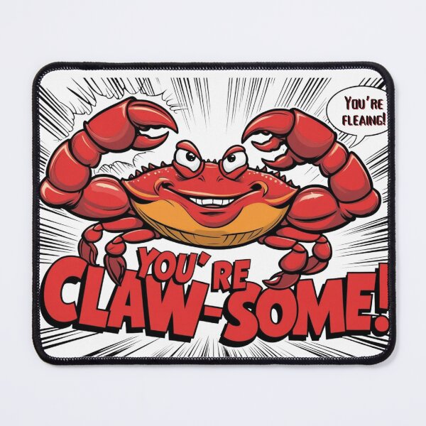 Item preview, You’re Claw-some – Funny Crab Cartoon Pun Design designed and sold by RiendeersDEAR.