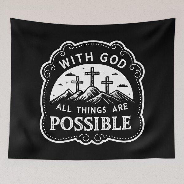 Item preview, Matthew 19:26 With God All Things Are Possible designed and sold by plushism.