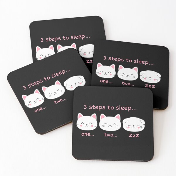 Item preview, Cute Cat Sleep Steps | Kawaii Bedtime Cartoon Design designed and sold by graphicnew.