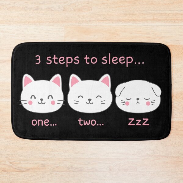 Item preview, Cute Cat Sleep Steps | Kawaii Bedtime Cartoon Design designed and sold by graphicnew.