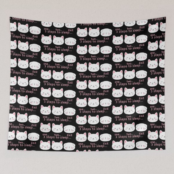 Item preview, Cute Cat Sleep Steps | Kawaii Bedtime Cartoon Design designed and sold by graphicnew.