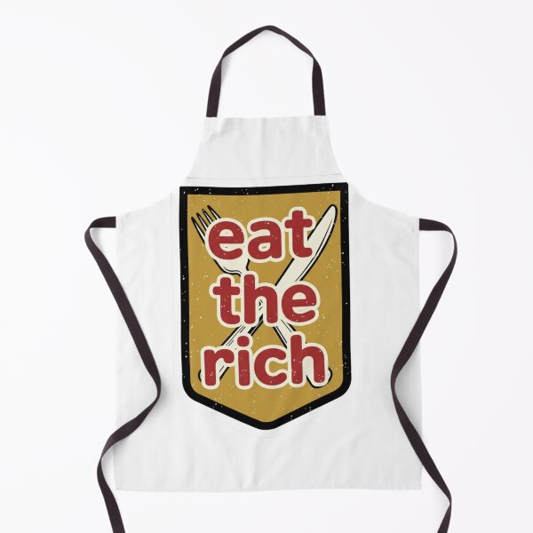 Item preview, Eat The Rich Retro Shield with Fork and Knife designed and sold by Owcomm.