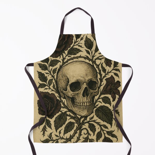 Item preview, Gothic Botanical Skull with Dark Roses designed and sold by mattjsykes.