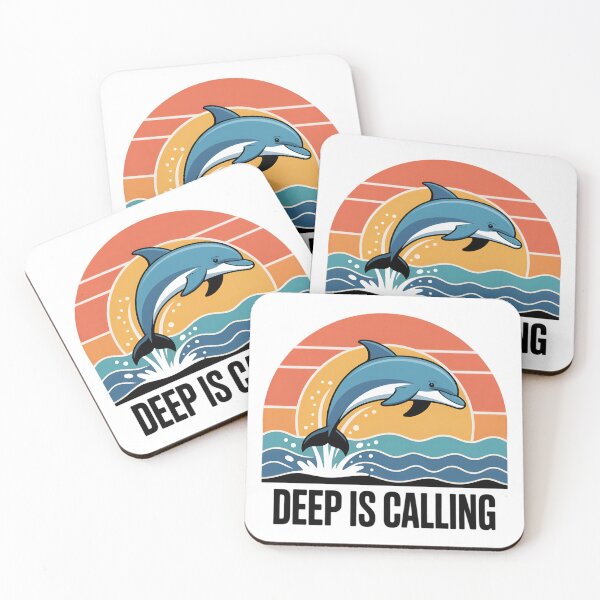 Item preview, Deep is Calling Dolphin Marine Life Ocean designed and sold by Blok45.