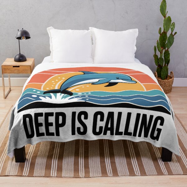 Item preview, Deep is Calling Dolphin Marine Life Ocean designed and sold by Blok45.