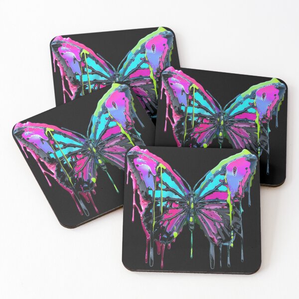 Item preview, 3D Neon Dripping Butterfly | Psychedelic Pop Art High-Res 300DPI designed and sold by WHITE FLAME PRINTS.