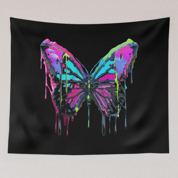 Item preview, 3D Neon Dripping Butterfly | Psychedelic Pop Art High-Res 300DPI designed and sold by WHITE FLAME PRINTS.