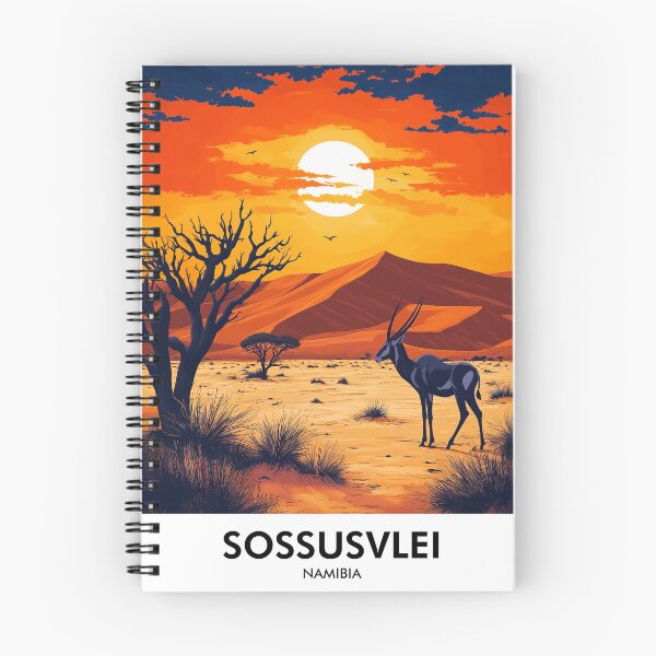 Item preview, Sossusvlei Namibia Retro Travel Print designed and sold by HomeLivingCo.