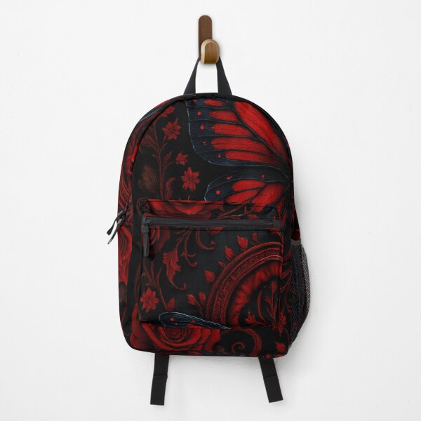 Item preview, Gothic Red Butterfly with Roses and Hearts – Dark Fantasy Art designed and sold by NeonCore.