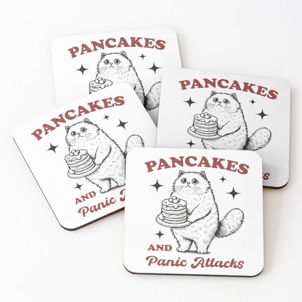 Item preview, Pancakes and panic attacks funny cat designed and sold by BrownHorse90s.