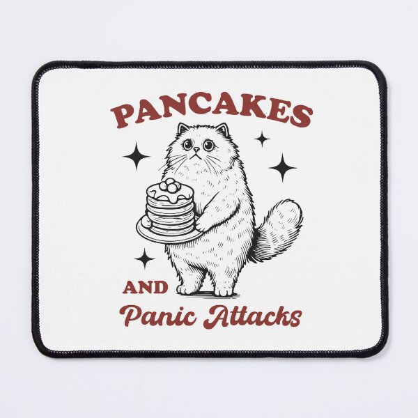 Item preview, Pancakes and panic attacks funny cat designed and sold by BrownHorse90s.